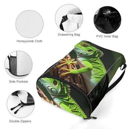 Fitness Drawstring Backpack Waterproof Gym Bag Green Geckos Lightweight Dry And Wet Separation Swim Bag