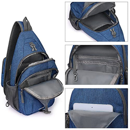 G4Free Sling Bag for Men and Women, RFID Blocking Crossbody Bag, Lightweight Sling Backpack for Travel, Hiking, Walking and Daily Use - color: Dark Blue