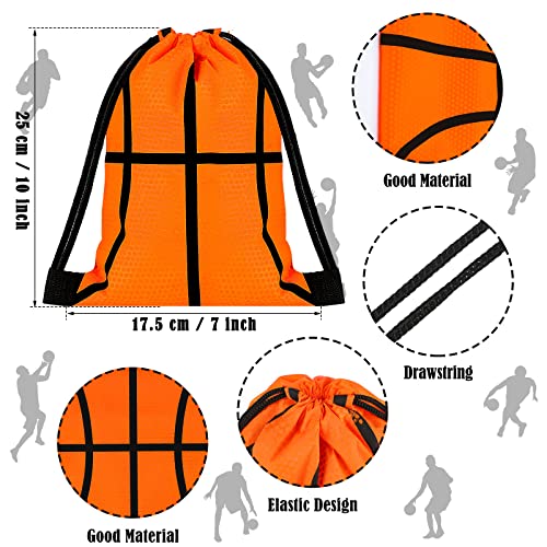 Tanlade 24 Pcs Drawstring Bags Cinch Sack Candy Drawstring Bag Goodie Favor Bags Supplies Gifts for Sports Party Men Women(Basketball,7 x 10 Inch) - size: 7 x 10 Inch, style: Basketball
