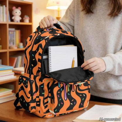 Suobstales Basketball Drip Print Kids School Backpack Casual Travel Daypack School Bookbag Backpack for Teens Boys Girls Lightweight Middle School Backpack with Adjustable Padded Straps - color: Basketball Drip