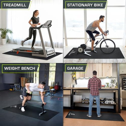 ProsourceFit Exercise Equipment & Treadmill Mat High Density PVC Floor Protector, 3 x 6.5-feet - color: Black Regular