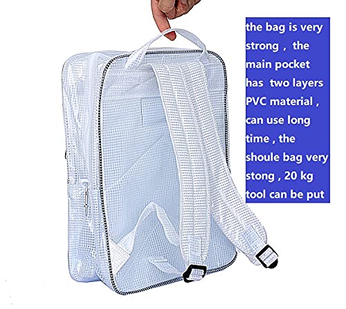15.7"Anti-static clear pvc backpack,cleanroom engineer tool bag full cover pvc for put computer tool working in clean room, semiconductor industry … - color: One Piece White Small