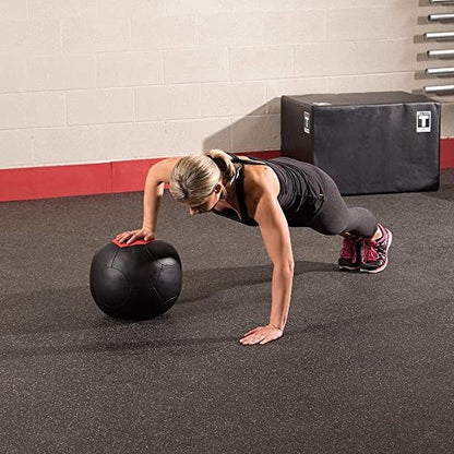 Body-Solid Tools (BSTSMB) Soft Shell Medicine Ball – Non Bouncing Wall Balls for Strength Training, Weight Loss Workout, Core Exercise and Home Gym Fitness, Black, 6-30lbs Weight