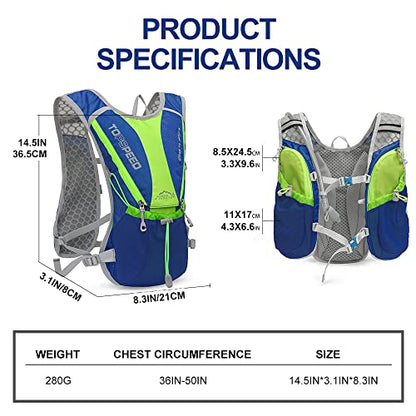 Hydration Pack Backpack, IX INOXTO Running Hydration Vest with 1.5L ( 50 oz) Water Bladder for Men Women, Lightweight Water Backpack for Hiking Cycling Climbing Camping
