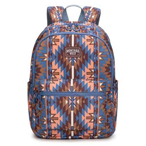 Montana West Backpack Purse for Women Western Aztec Backpack Purse Lightweight Casual Daypack for Travel - color: Navy Blue