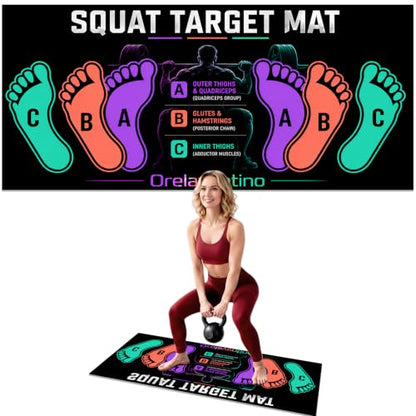 Squat Mat with Foot Position,Non-Slip Workout Mat for Squats & Leg Exercises, Improves Muscle Activation & Knee Support, Home Gym Fitness Mat,30 * 13.8"inch Squat Pad - color: Purple Black