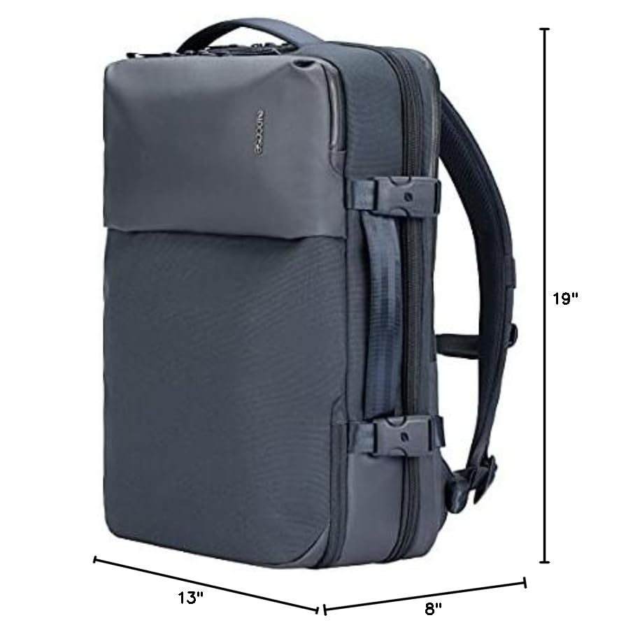Incase A.R.C. Travel Backpack 38L – Expandable Carry On Luggage, Fits up to 17" Laptop – Butterfly Opening, Quick Access Pocket, Shoe Storage – Airplane Travel Essentials, Weekend Bag – Navy - color: Navy