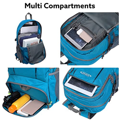 G4Free 40L Lightweight Packable Hiking Backpack, Waterproof Travel Daypack - color: Blue