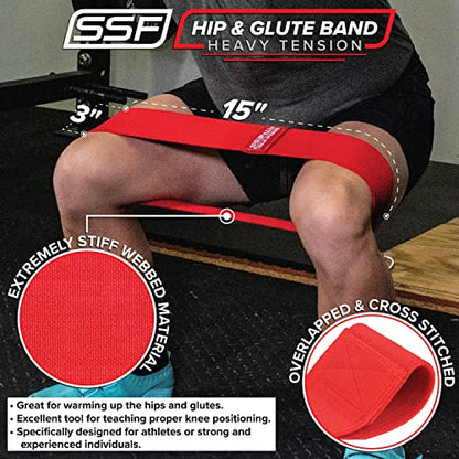 Serious Steel Fitness Hip and Glute Activation Band | Squat & Deadlift Warm-up Band for Hips and Glutes - color: Red (Regular - 15" X-Heavy)