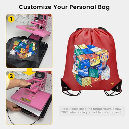 Vorspack 100 Pcs Drawstring Bags Bulk - Lightweight Drawstring Backpack, Cinch Bag for Party Sport Gym Trip Gift - Red - color: Red