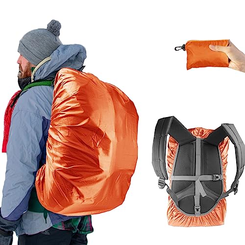 Frelaxy Waterproof Backpack Rain Cover, 10000mm Waterproof Level, Upgraded Ultra-Strong Multilayer Structure, Antislip Cross Buckle Strap, Ultralight Compact Portable, for Hiking, Camping, Traveling - color: Orange, size: S (For 15L-25L backpack )