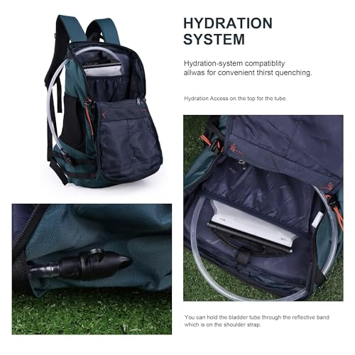 MOUNTAINTOP Hiking Backpack 35L Travel Backpack Lightweight Daypack for Men&Women Outdoor Camping - color: 6413-royal Blue