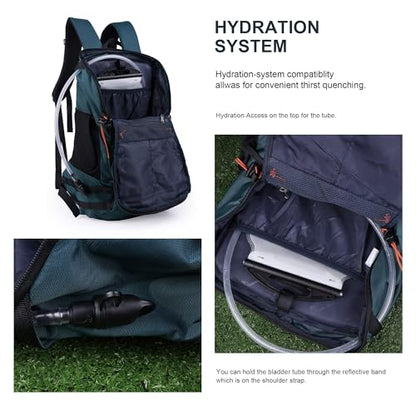 MOUNTAINTOP Hiking Backpack 35L Travel Backpack Lightweight Daypack for Men&Women Outdoor Camping - color: 6413-royal Blue