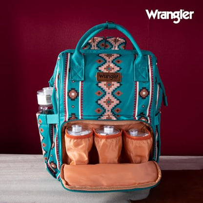 Montana West Wrangler Diaper Bag Backpack Aztec Callie Bag Travel Backpack Purses Western Multi-Function Baby Bags for Mom - color: Green