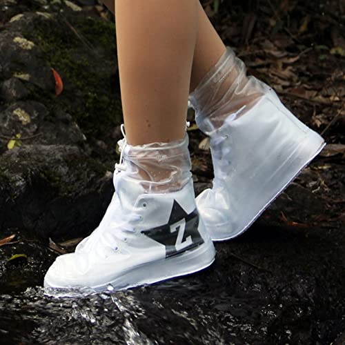 Zbyoujer Waterproof Shoe Covers - Boot Covers Shoe Covers for Rain Overshoes Reusable Over Shoes Galoshes Shoe Protectors with Waterproof Zipper Not-Slip Rain Shoe Covers for Women and Men - size: XXL(Women 9.5-10.5,Men 7.5-8.5)