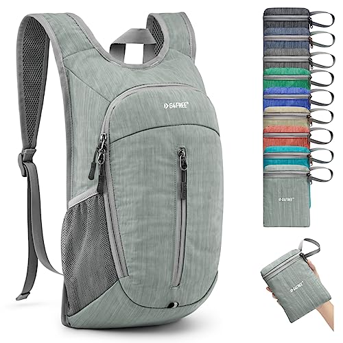 G4Free 10L Hiking Backpack Small Travel Hiking Daypack Lightweight Packable Backpack Casual Foldable Shoulder Bag - color: Grey