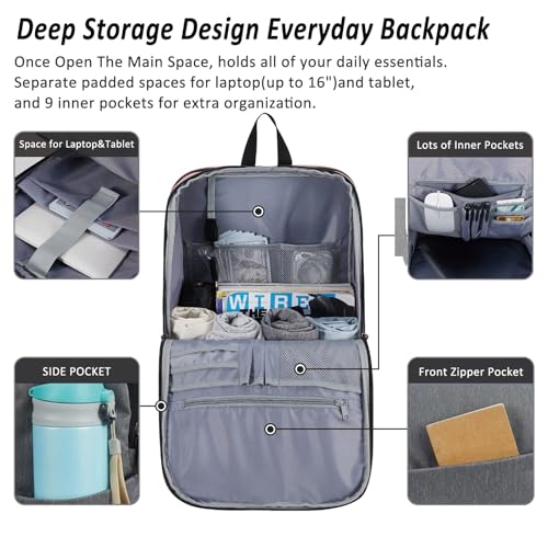 MAXTOP Deep Storage Laptop Backpack Business Anti-theft Backpacks[Water Resistant] College School Computer Bookbag Fits 17 Inch Laptop - color: Medium Gray, size: 17 inch, style: Daypack Backpacks