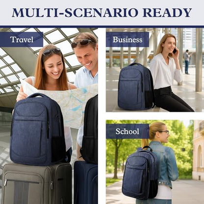 Travel Laptop Backpack, Travel Backpack, Lightweight Business Anti Theft Slim Sturdy Laptops Bag, Water Resistant College Computer Bag Gifts for Men & Women Fits 15.6 Inch Notebook, Blue - color: Blue, size: 15.6 Inch(30L)