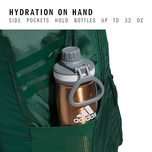 adidas Stadium 4 Soccer Backpack – Team Sports Bag with Ball Pocket, 36L - color: Dark Green