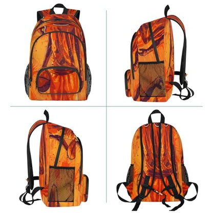 Basketball Player Large Capacity Backpack, 18 Inch Multi Pocket Laptop Tablet Backpacks Business Travel Hiking Daypack Casual Rucksack for Women Men Gifts