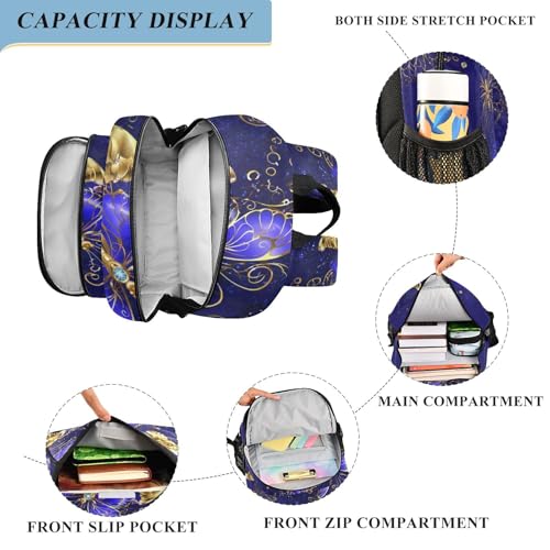 ALAZA Purple and Gold Butterfly Laptop Backpack Purse for Women Men Travel Bag Casual Daypack with Compartment & Multiple Pockets - color: Butterfly