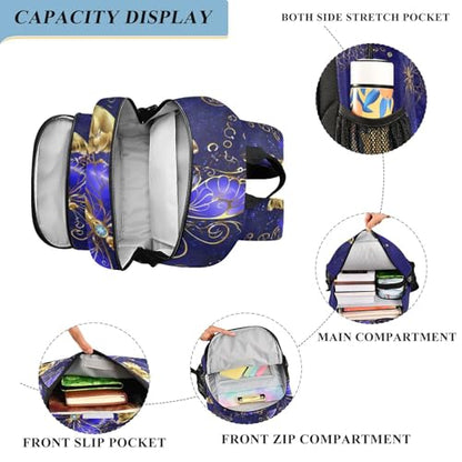 ALAZA Purple and Gold Butterfly Laptop Backpack Purse for Women Men Travel Bag Casual Daypack with Compartment & Multiple Pockets - color: Butterfly