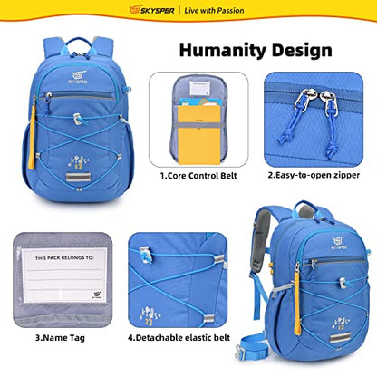 SKYSPER Kids Backpack 12L Children School Bag Child Boy Girl Pack Ages 4-8 for Traveling Day Trips Classes Camping(Blue) - color: Blue, size: Small