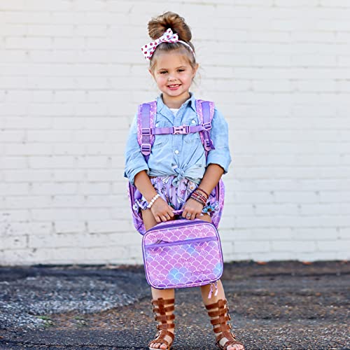 mibasies Girls Backpack 5-8: Lightweight Kids Backpacks for Girls - Girl Bookbag for Elementary School - Mermaid Tail Purple - color: Mermaid Tail, style: Kids-15"h