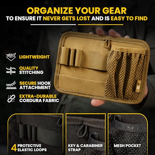 M-Tac Tactical Bag Insert Modular Organizer Utility Admin Pouch Hook Fasteners - Key Holder - color: Coyote Brown