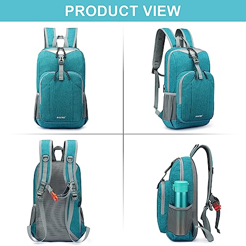 G4Free Mini 10L Hiking Daypack Small Hiking Backpack Cycling Compact Shoulder Backpack Outdoor for Men Women | Small Lightweight Cycling Walks Daypack, with Reflective Strap, Compact, Water-Repellent, Tear-Resistant Polyester Material - color: Blue - Peac