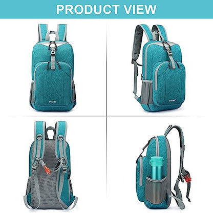G4Free Mini 10L Hiking Daypack Small Hiking Backpack Cycling Compact Shoulder Backpack Outdoor for Men Women | Small Lightweight Cycling Walks Daypack, with Reflective Strap, Compact, Water-Repellent, Tear-Resistant Polyester Material - color: Blue - Peac