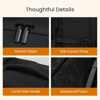 LOVEVOOK Travel Carry on Backpack for Men Women,Expandable 40L Extra Large Travel Laptop Backpack,Water Resistant Durable TSA Airline Approved Business College Carry on Bag Fit 17 Inch Computer,3 Pcs - color: Grey-3pcs, size: 40L-3Pcs