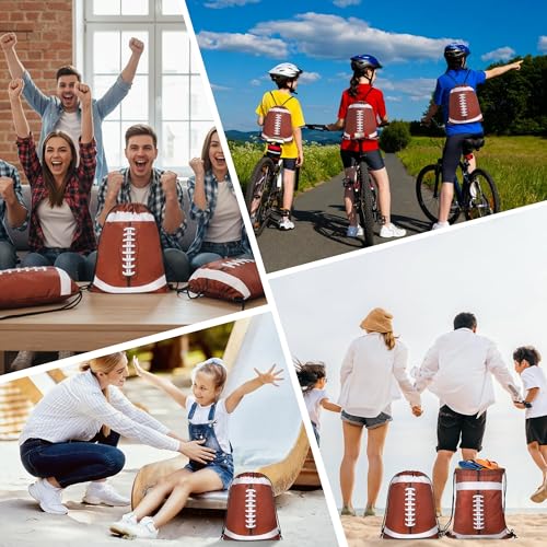 15 Pcs Football Drawstring Bags Backpack Birthday Party Goodie Favor Bags Gift Bag for Gym Sports Storage Travel - style: Football
