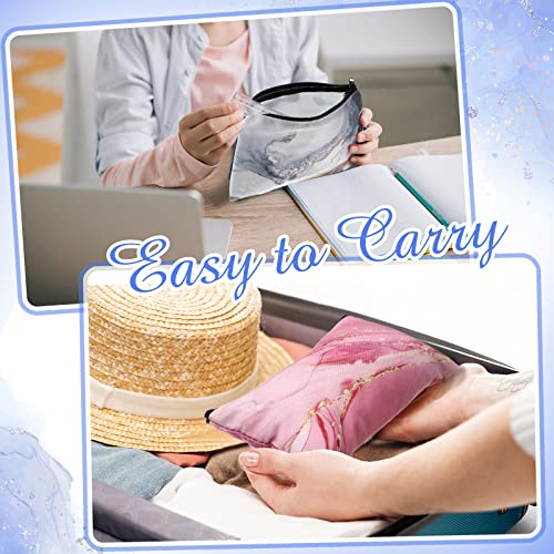 Reginary 20 Pcs Makeup Bags Gifts for Women Canvas Cosmetic Bags with Zipper Bulk Gift for Women Travel Purse Organizer Pouch Accessory, Toiletry Large Capacity, 7 x 4.3 Inch(Marble) - style: Marble