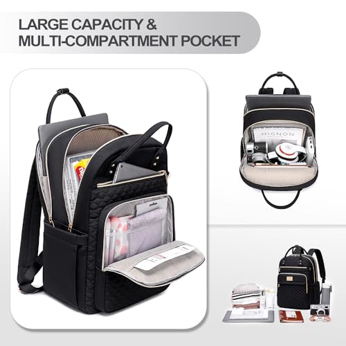 Tealari Laptop Backpack for Women,15.6 Inch Laptop Backpack for Work,Water Resistant Travel Backpack,College Bookbag with Wallet - color: Black