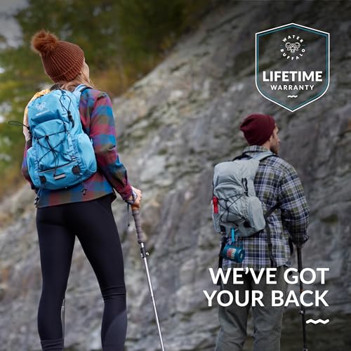 Water Buffalo Hydration Backpack - Sherpa 22L Hiking Backpack with Water Bladder - Water Backpack for Hiking with Waterproof Zippers, Phone & Pole Holders - color: Bonfire
