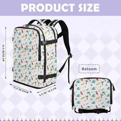 Travel Backpack with Shoe Compartment, 20L Large Capacity Laptop Backpack for Men Women, Summer Theme Daypack for Traveling Hiking Carry On