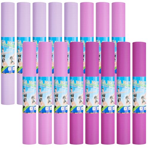 3 mm Thick Yoga Mat Bulk, Non Slip Exercise Workout Fitness Pad for Women Men, Gym Home Yoga Pilates, Easy to Clean, Sturdy PVC - color: Purple Series Color