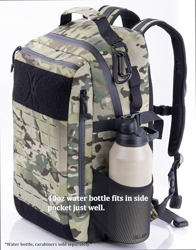 Urban Tactical Backpack Laser-Cut MOLLE Daypack Commuter Bag for EDC,Travel,Work,Hiking for Men Women - color: At Camo