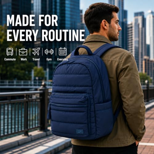 Reebok Backpack - Multipurpose Lightweight Carry On Everyday Laptop Gym Travel Commuter Backpack, Skyler Blue - color: Skyler Blue