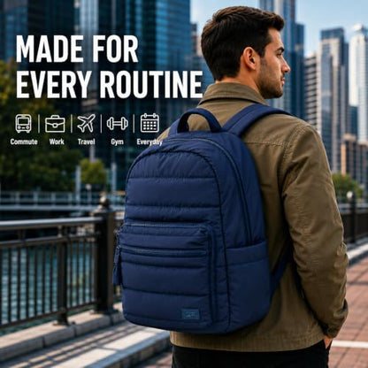 Reebok Backpack - Multipurpose Lightweight Carry On Everyday Laptop Gym Travel Commuter Backpack, Skyler Blue - color: Skyler Blue