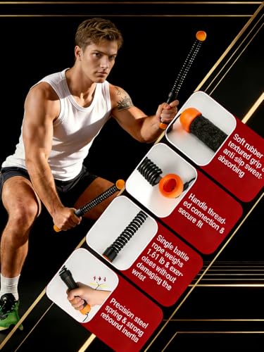 Battle Ropes Ropeless Cordless Portable Battle Ropes Sticks at Home Workout Equipment Gym Equipment Weights Rope Ropeless Jump Rope Home Arm Workout Homes for Men Women