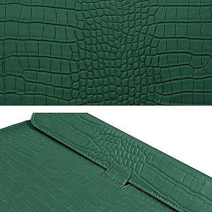 Lightweight Green Crocodile PU Leather Sleeve for 15-16 Inch Laptops - color: Green
