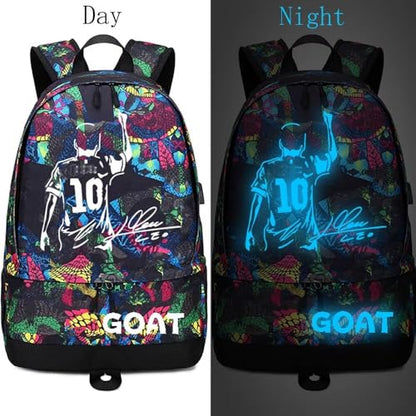Soccer Player 10 Luminous Ball Storage Backpack Sports Equipment Depositary Multifunctional Bag For Men Women - color: Red - 3