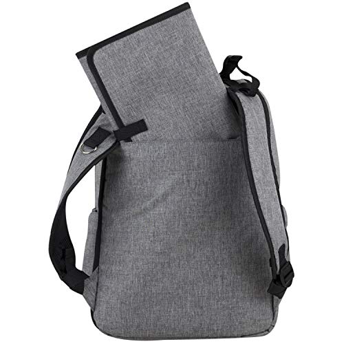 BODHI The Baby Athleisure Tech Diaper Bag Backpack with removable changing pad, Unisex, for Moms and Dads - Medium Gray Chambray - color: Gray Chambray