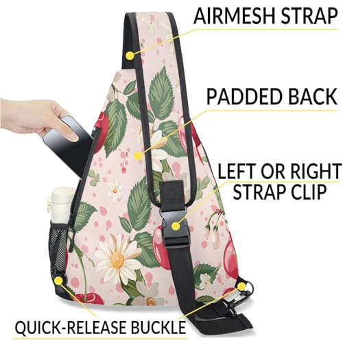 Pickleball Bag for Women Men Adjustable Crossbody Sling Backpack Hold Pickleball Paddle Water Bottle - color: Multicolor 17