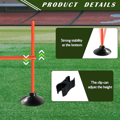 TNZMART 3.3 FT Agility Poles Adjustable Hurdles for Soccer Football Speed Training Equipment Track and Field - color: Orange, style: 3 groups