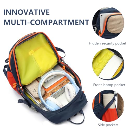 Hiking Backpack for Men Women,20L Lightweight Waterproof Travel Camping Backpack Hiking Daypack for Cycling Running(With Rain-cover) - color: Deep Blue