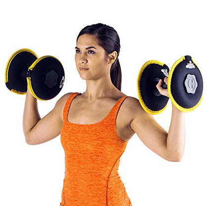 HYPERWEAR SoftBell Adjustable Dumbbells – Soft Neoprene Weight Plates with Easy-Grip Handle, Modular Dumbbell System for Home Gym, Strength & Functional Training (3-40 lbs) - color: (F) 20-Pound | Purple | Single