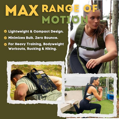 Polyfit Rucking Backpack 2.0 - Weighted Ruck Pack for Weight Plates - Patent Pending Side-Loading Rucksack for Walking, Running, Rucking, Strength and Endurance Training - Tan - color: Tan